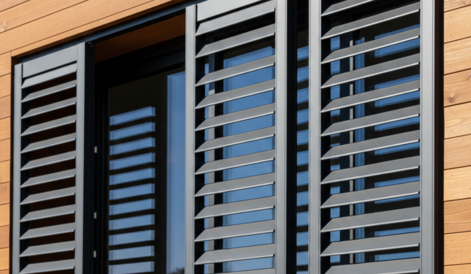 تصميم عصري لغرفة معيشة تطل على حديقة عبر أفضل أنواع الشبابيك المنزلقة المصنوعة من الألمنيوم والزجاج الكبير لتوفير إضاءة طبيعية